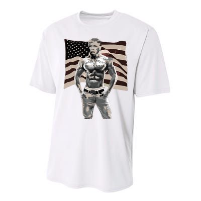 Gangster Pro Donald Trump Tattoo Republican American Flag V2 Performance Sprint T-Shirt