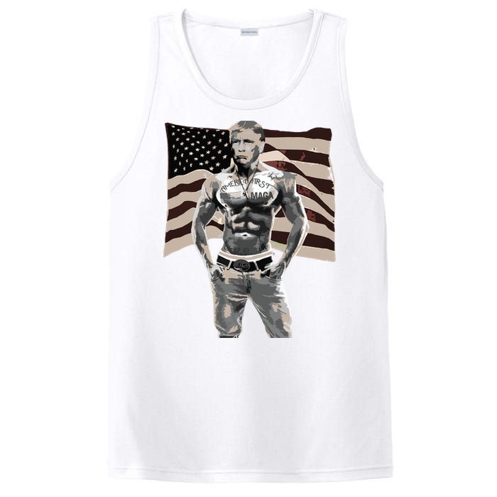 Gangster Pro Donald Trump Tattoo Republican American Flag V2 PosiCharge Competitor Tank