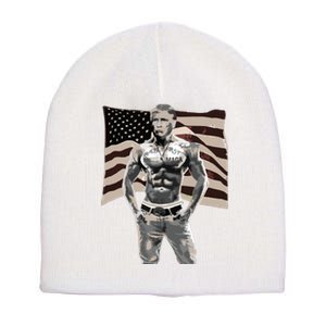 Gangster Pro Donald Trump Tattoo Republican American Flag V2 Short Acrylic Beanie