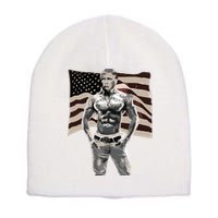 Gangster Pro Donald Trump Tattoo Republican American Flag V2 Short Acrylic Beanie