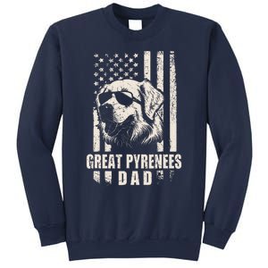 Great Pyrenees Dog Dad American Flag Gifts For Father Sweatshirt