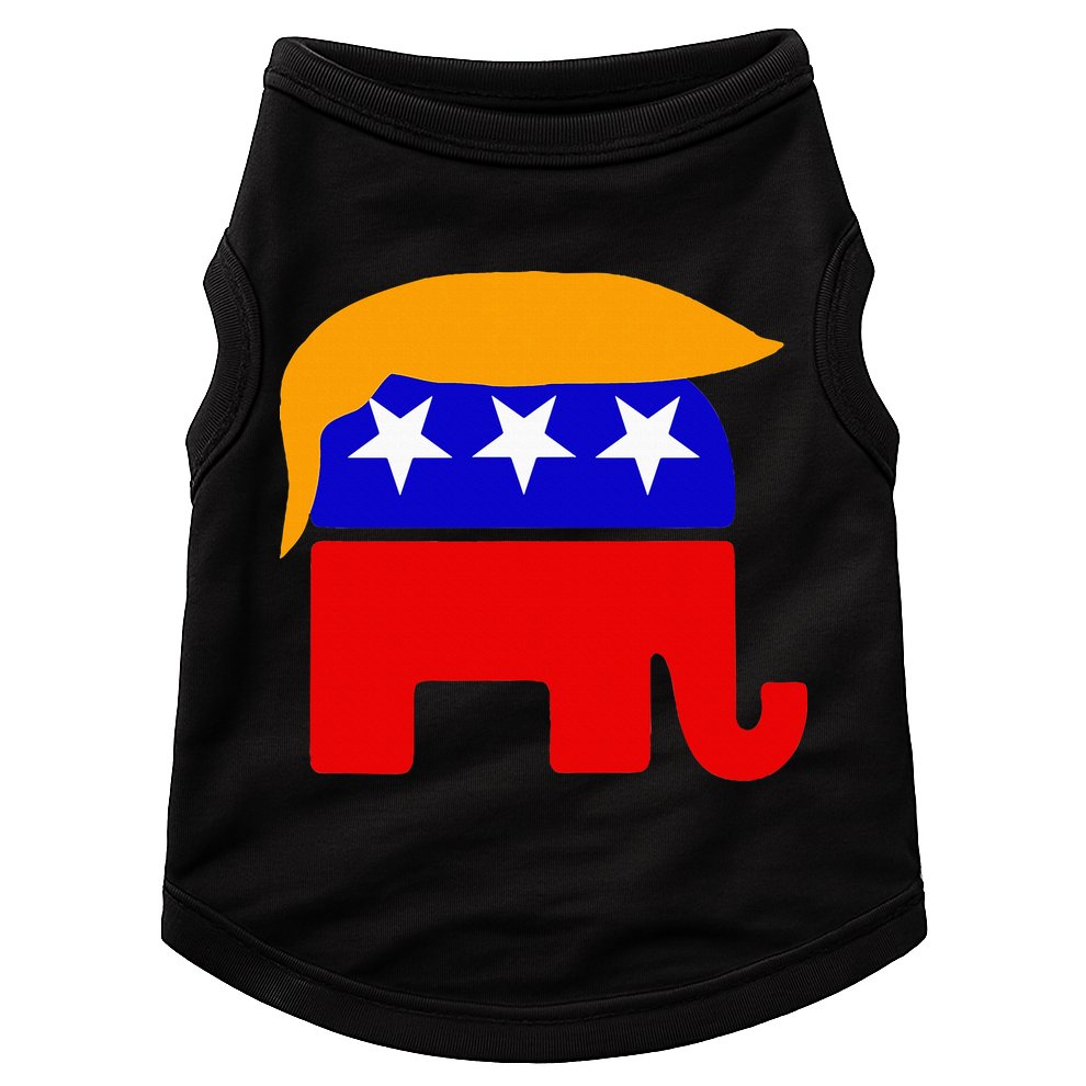 Gop President Donald Trump Republican Elephant Hair Doggie Tank