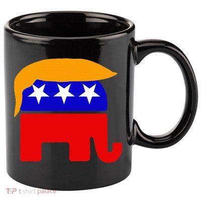 Gop President Donald Trump Republican Elephant Hair 11oz C Handle Ceramic Mug