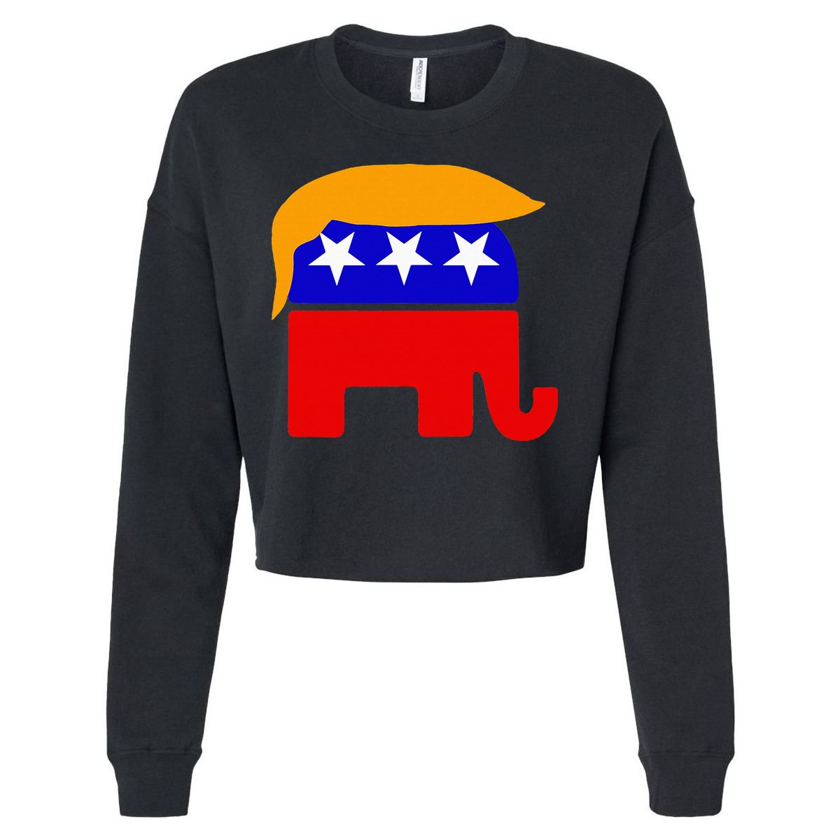 Gop President Donald Trump Republican Elephant Hair Cropped Pullover Crew