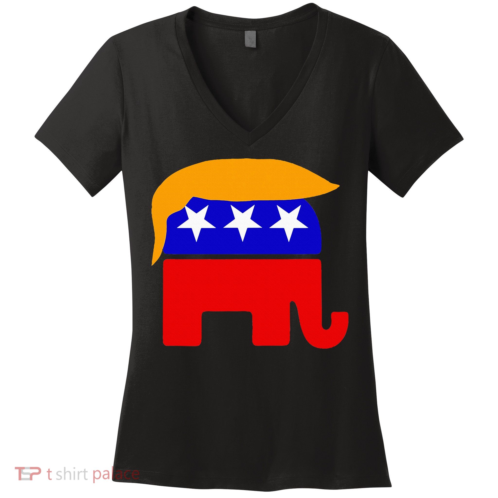 Gop President Donald Trump Republican Elephant Hair Women's V-Neck T-Shirt