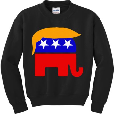 Gop President Donald Trump Republican Elephant Hair Kids Sweatshirt