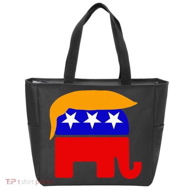 Gop President Donald Trump Republican Elephant Hair Zip Tote Bag
