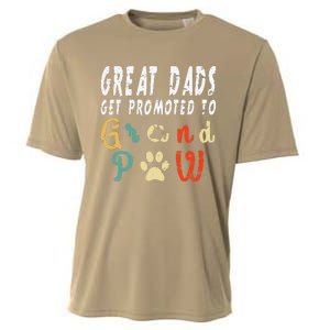 Grand Paw Dog  Great Dads Get Promoted To Grandpaw Cooling Performance Crew T-Shirt