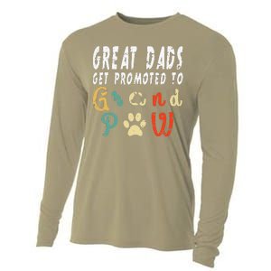 Grand Paw Dog  Great Dads Get Promoted To Grandpaw Cooling Performance Long Sleeve Crew