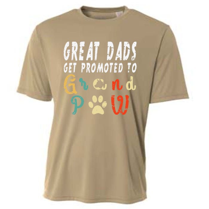 Grand Paw Dog  Great Dads Get Promoted To Grandpaw Cooling Performance Crew T-Shirt