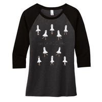 Ghost Pas De BooréE Ballet Dancer Spooky Halloween Women's Tri-Blend 3/4-Sleeve Raglan Shirt