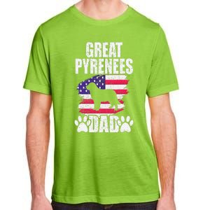 Great Pyrenees Dad Dog Lover American Us Flag Adult ChromaSoft Performance T-Shirt