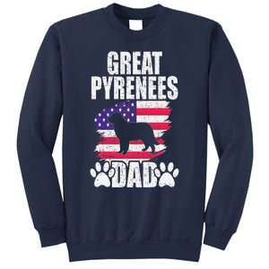 Great Pyrenees Dad Dog Lover American Us Flag Sweatshirt