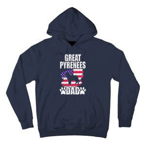 Great Pyrenees Dad Dog Lover American Us Flag Tall Hoodie