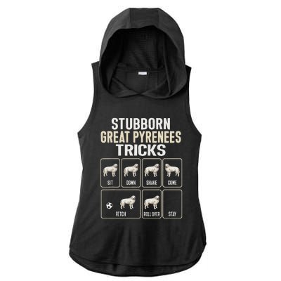 Great Pyrenees Dog Stubborn Great Pyrenees Tricks Ladies PosiCharge Tri-Blend Wicking Draft Hoodie Tank