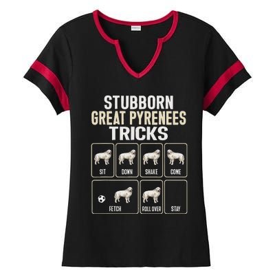 Great Pyrenees Dog Stubborn Great Pyrenees Tricks Ladies Halftime Notch Neck Tee