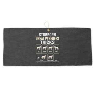 Great Pyrenees Dog Stubborn Great Pyrenees Tricks Large Microfiber Waffle Golf Towel