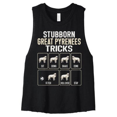 Great Pyrenees Dog Stubborn Great Pyrenees Tricks Women's Racerback Cropped Tank