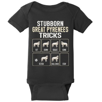 Great Pyrenees Dog Stubborn Great Pyrenees Tricks Baby Bodysuit