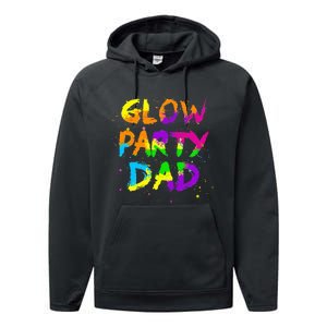 Glow Party Dad Splatter Effect 80 Birthday Party Performance Fleece Hoodie