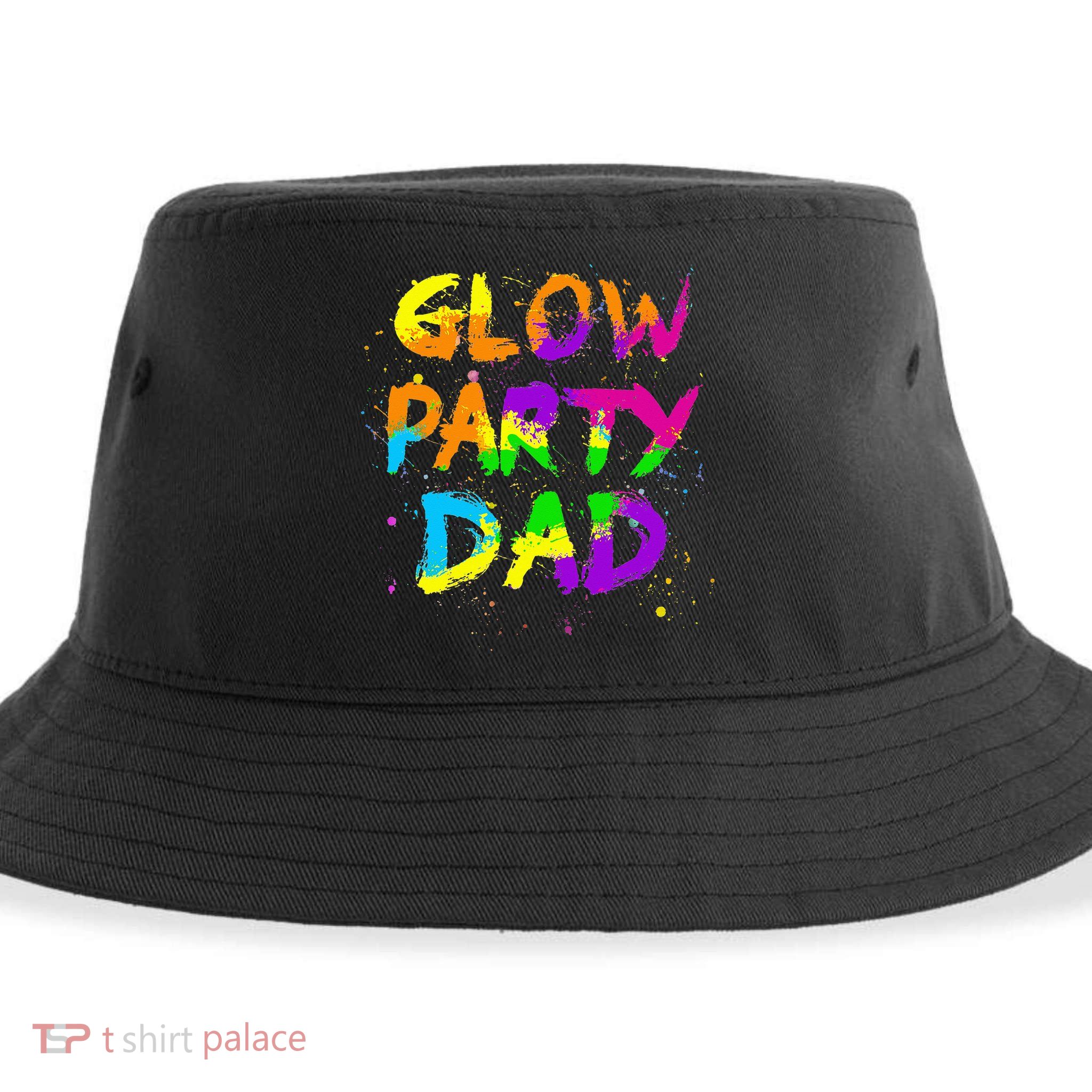 Glow Party Dad Splatter Effect 80 Birthday Party Sustainable Bucket Hat