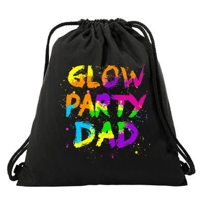 Glow Party Dad Splatter Effect 80 Birthday Party Drawstring Bag