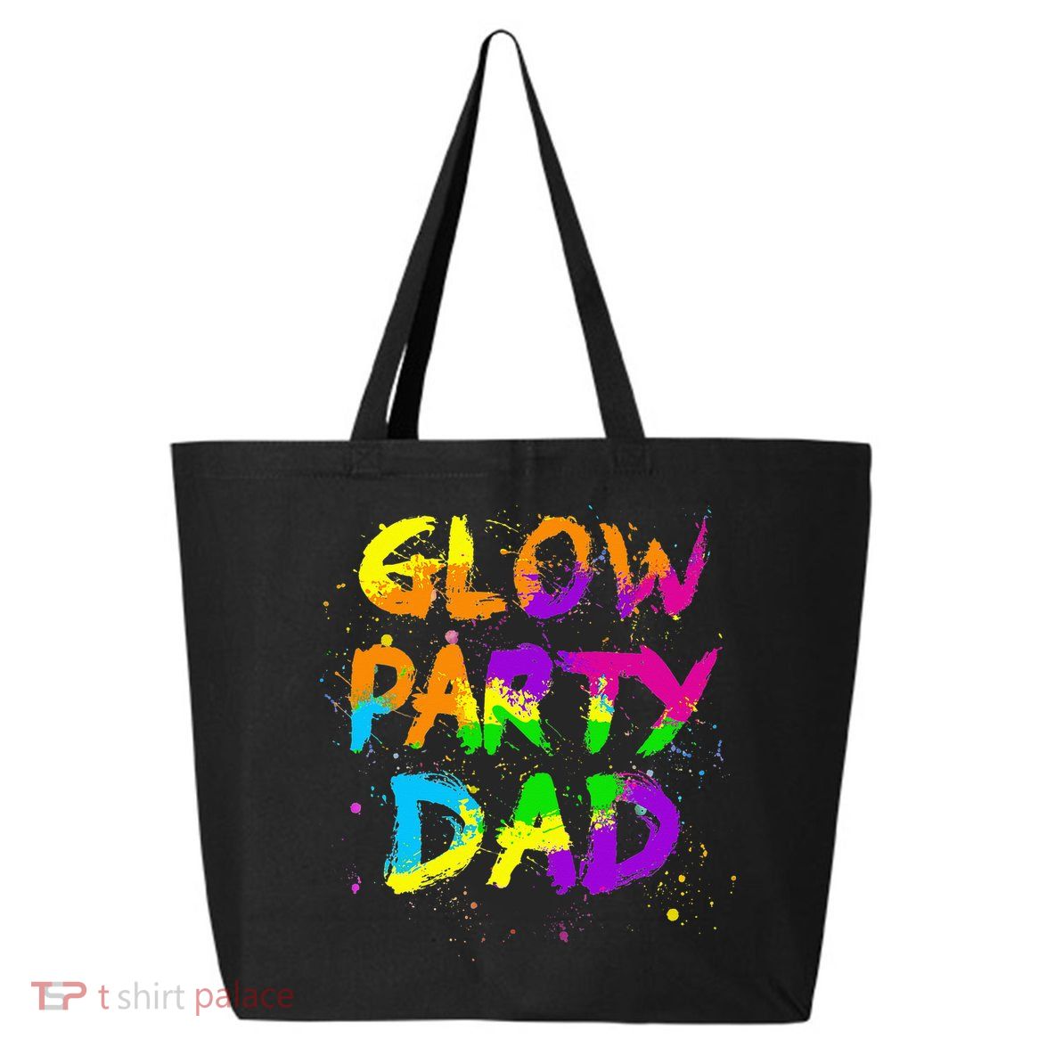 Glow Party Dad Splatter Effect 80 Birthday Party 25L Jumbo Tote