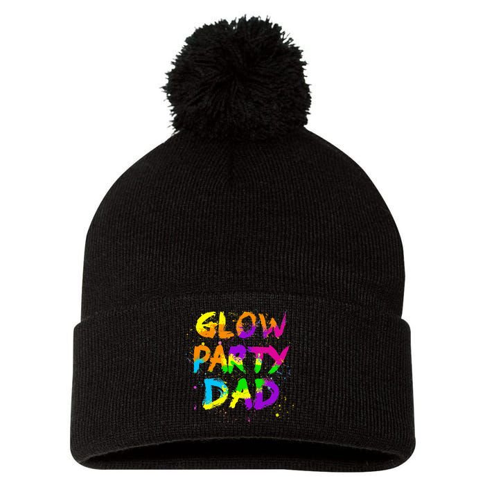 Glow Party Dad Splatter Effect 80 Birthday Party Pom Pom 12in Knit Beanie