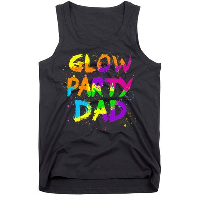Glow Party Dad Splatter Effect 80 Birthday Party Tank Top