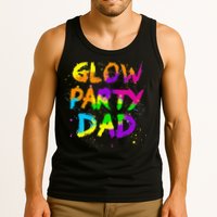 Glow Party Dad Splatter Effect 80 Birthday Party Tank Top