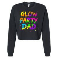 Glow Party Dad Splatter Effect 80 Birthday Party Cropped Pullover Crew