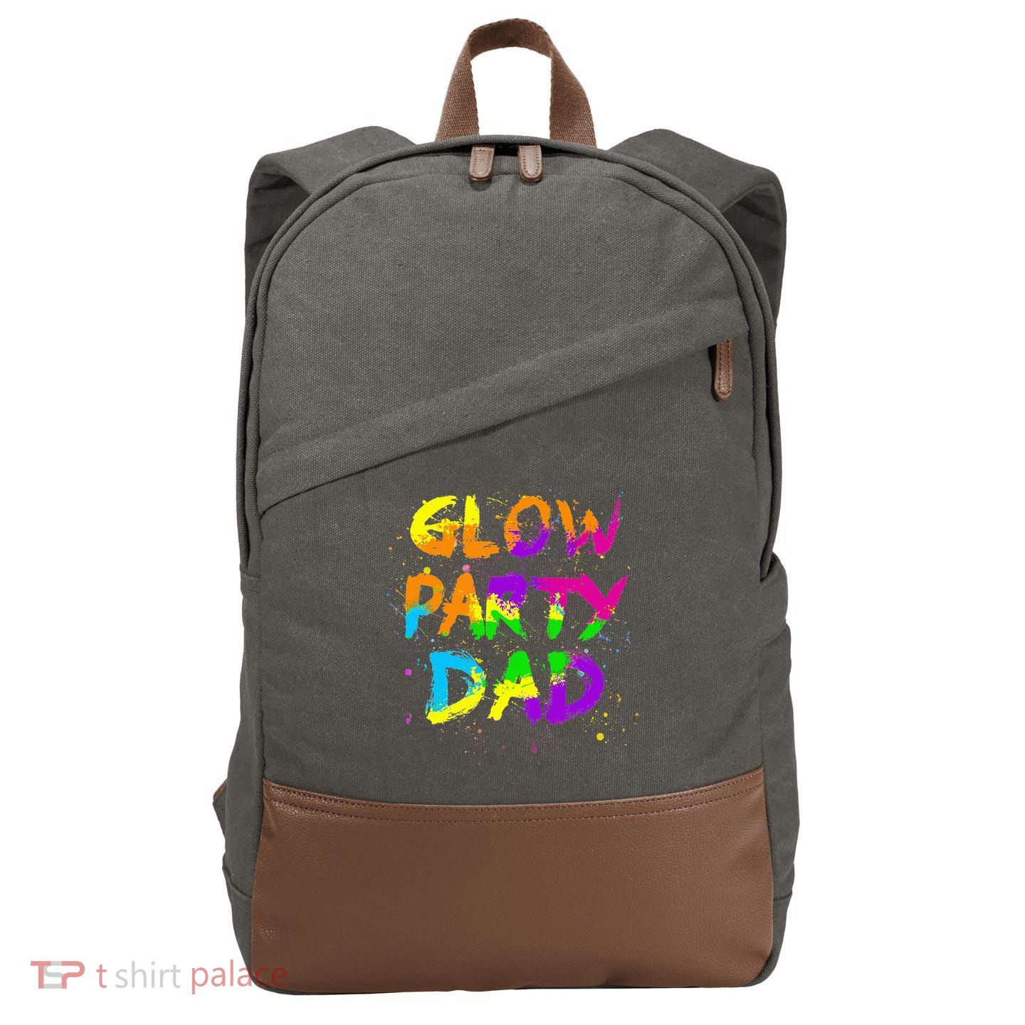 Glow Party Dad Splatter Effect 80 Birthday Party Cotton Canvas Backpack