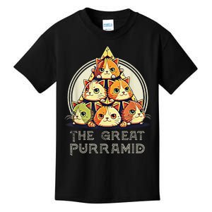 Great Pyramid Egypt Funny Egyptian Purramid for Cat Owners Kids T-Shirt