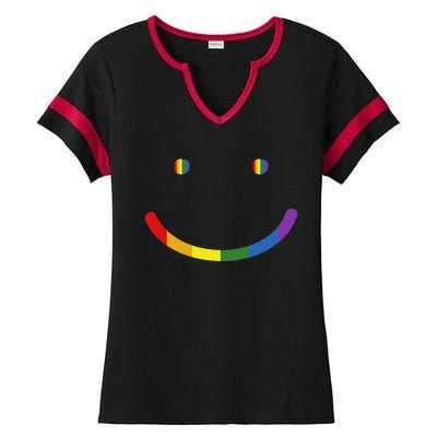 G.A.Y Pride Equality Lgbtq Smile Ladies Halftime Notch Neck Tee