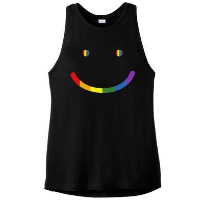 G.A.Y Pride Equality Lgbtq Smile Ladies PosiCharge Tri-Blend Wicking Tank