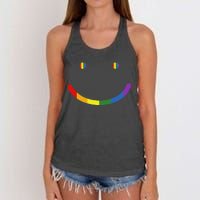 G.A.Y Pride Equality Lgbtq Smile Women's Knotted Racerback Tank