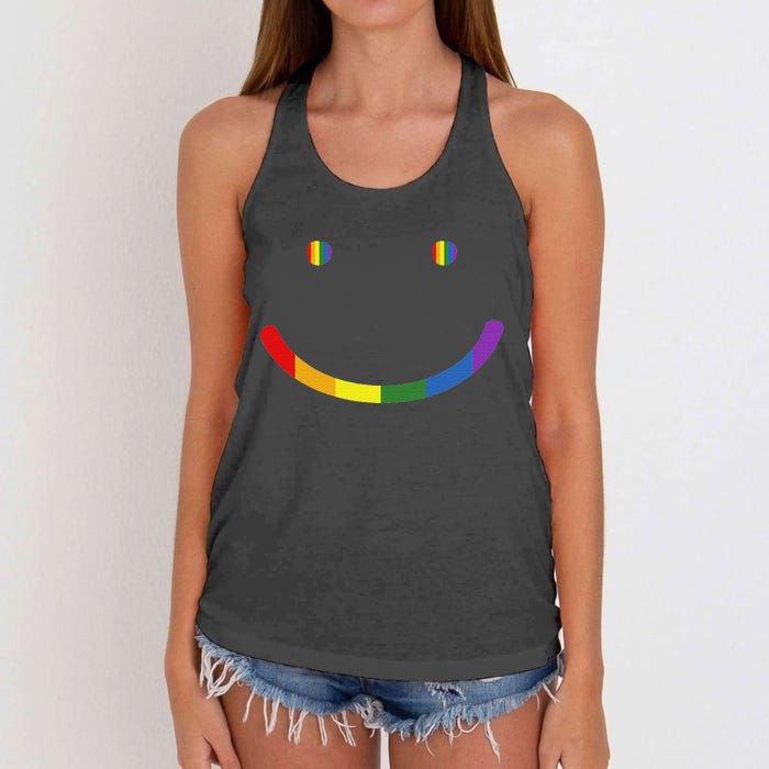 G.A.Y Pride Equality Lgbtq Smile Women's Knotted Racerback Tank