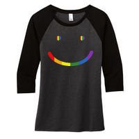 G.A.Y Pride Equality Lgbtq Smile Women's Tri-Blend 3/4-Sleeve Raglan Shirt