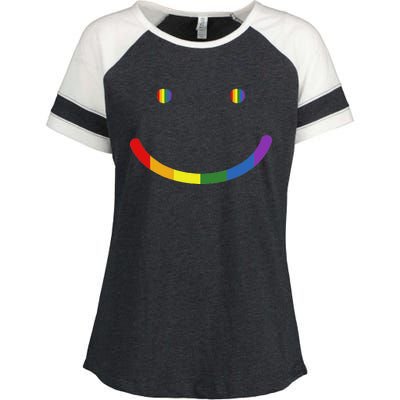 G.A.Y Pride Equality Lgbtq Smile Enza Ladies Jersey Colorblock Tee