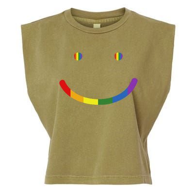 G.A.Y Pride Equality Lgbtq Smile Garment-Dyed Women's Muscle Tee