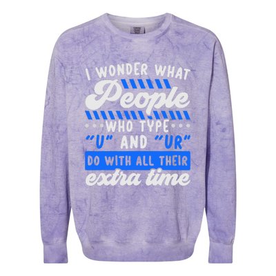 Grammar Police English Writing Teacher Apostrophe  Colorblast Crewneck Sweatshirt