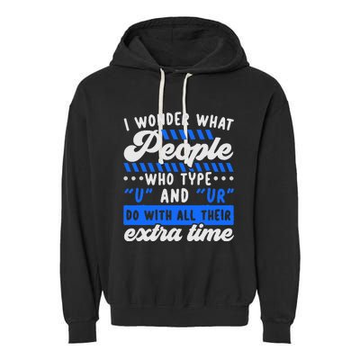 Grammar Police English Writing Teacher Apostrophe  Garment-Dyed Fleece Hoodie