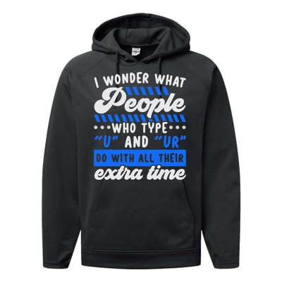 Grammar Police English Writing Teacher Apostrophe  Performance Fleece Hoodie