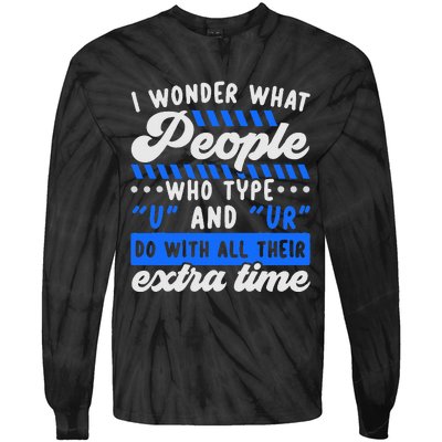 Grammar Police English Writing Teacher Apostrophe  Tie-Dye Long Sleeve Shirt