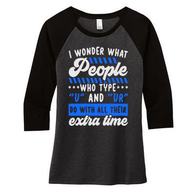 Grammar Police English Writing Teacher Apostrophe Women's Tri-Blend 3/4-Sleeve Raglan Shirt