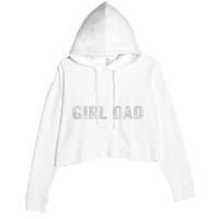 GirlDad Proud Father of Fathers Day Vintage Crop Fleece Hoodie