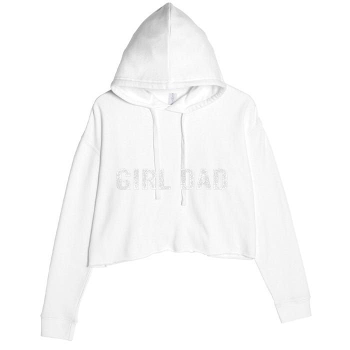 GirlDad Proud Father of Fathers Day Vintage Crop Fleece Hoodie