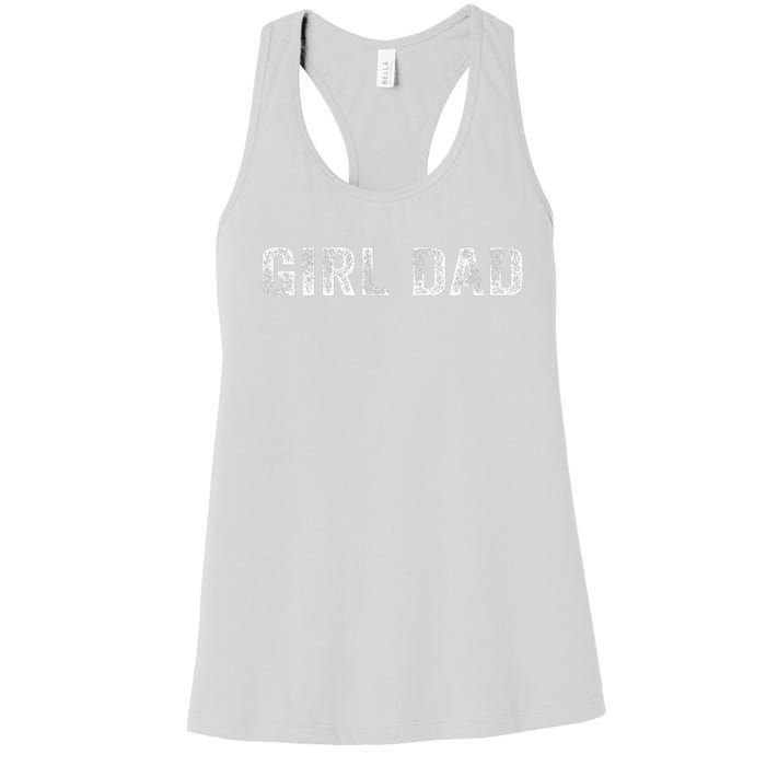 GirlDad Proud Father of Fathers Day Vintage Women's Racerback Tank