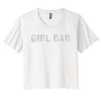 GirlDad Proud Father of Fathers Day Vintage Women's Crop Top Tee