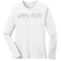 GirlDad Proud Father of Fathers Day Vintage Ladies Long Sleeve Shirt